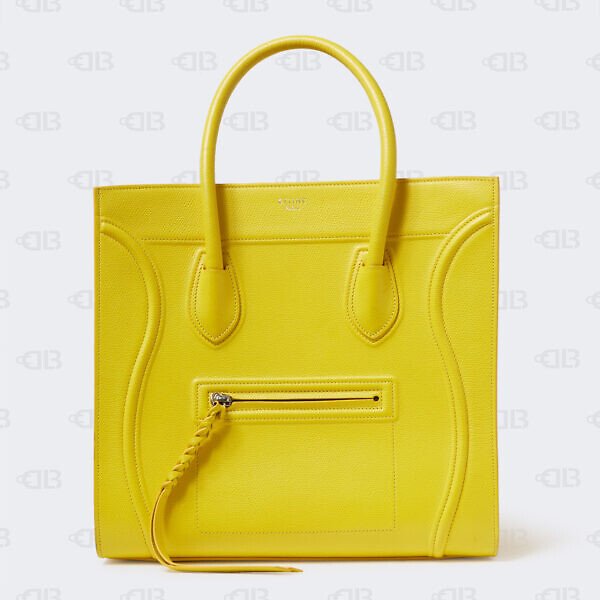 Celine Yellow Leather Mini Luggage Tote