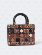 Christian Dior Supple Lady Dior Bag Patchwork Cannage Leather and Exotics Medium