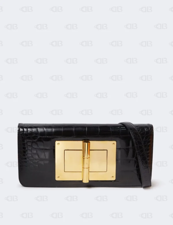 Tom Ford Black Alligator Natalia Crossbody Bag