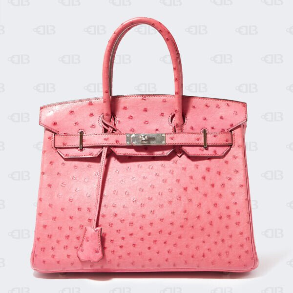 Hermes Fuchsia Ostrich Palladium Finish Birkin 30