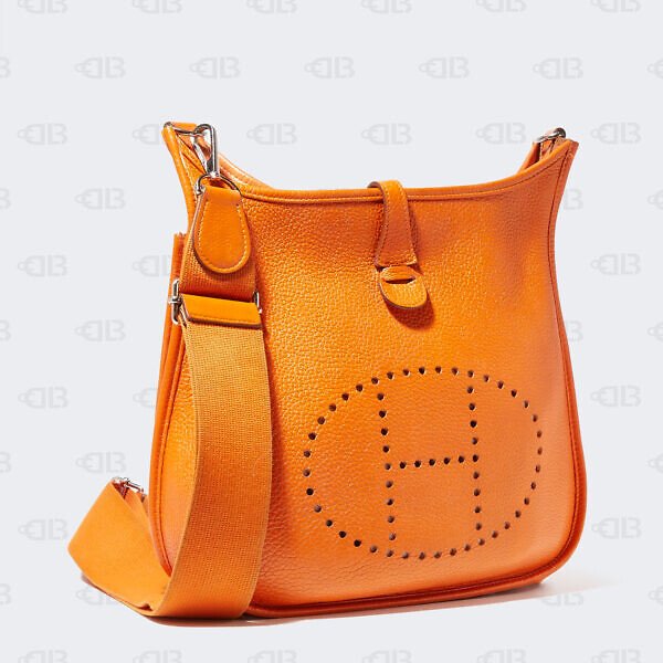 Hermes Orange Taurillon Clemence Leather Evelyne III PM Bag