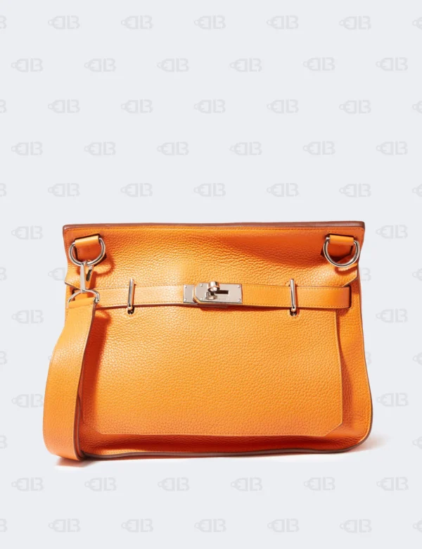 Hermes Orange Taurillon Clemence Leather