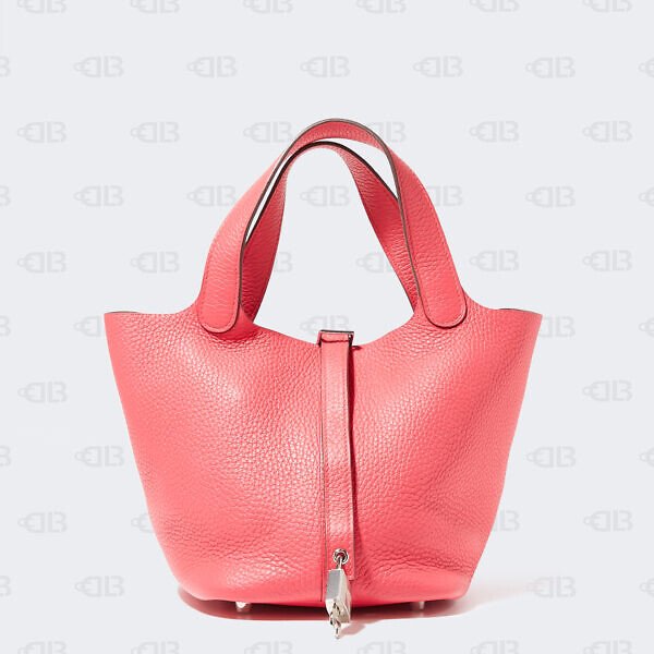 Hermes Red Taurillon Clemence Picotin Lock Handbag