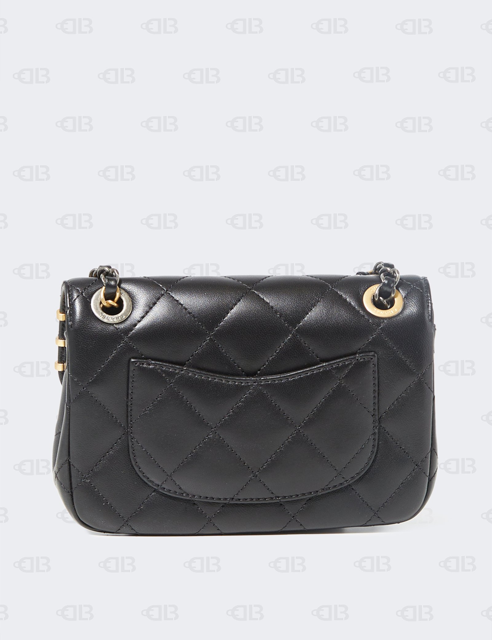 CHANEL  Lambskin Quilted Small Coco Clips Single Flap Black