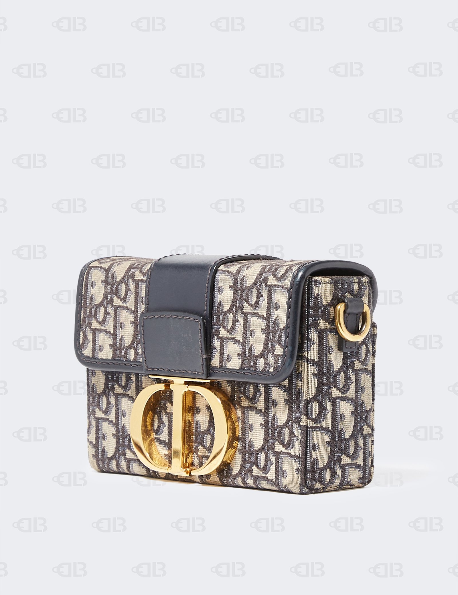 Christian Dior 30 Montaigne Box Bag Oblique Canvas Blue