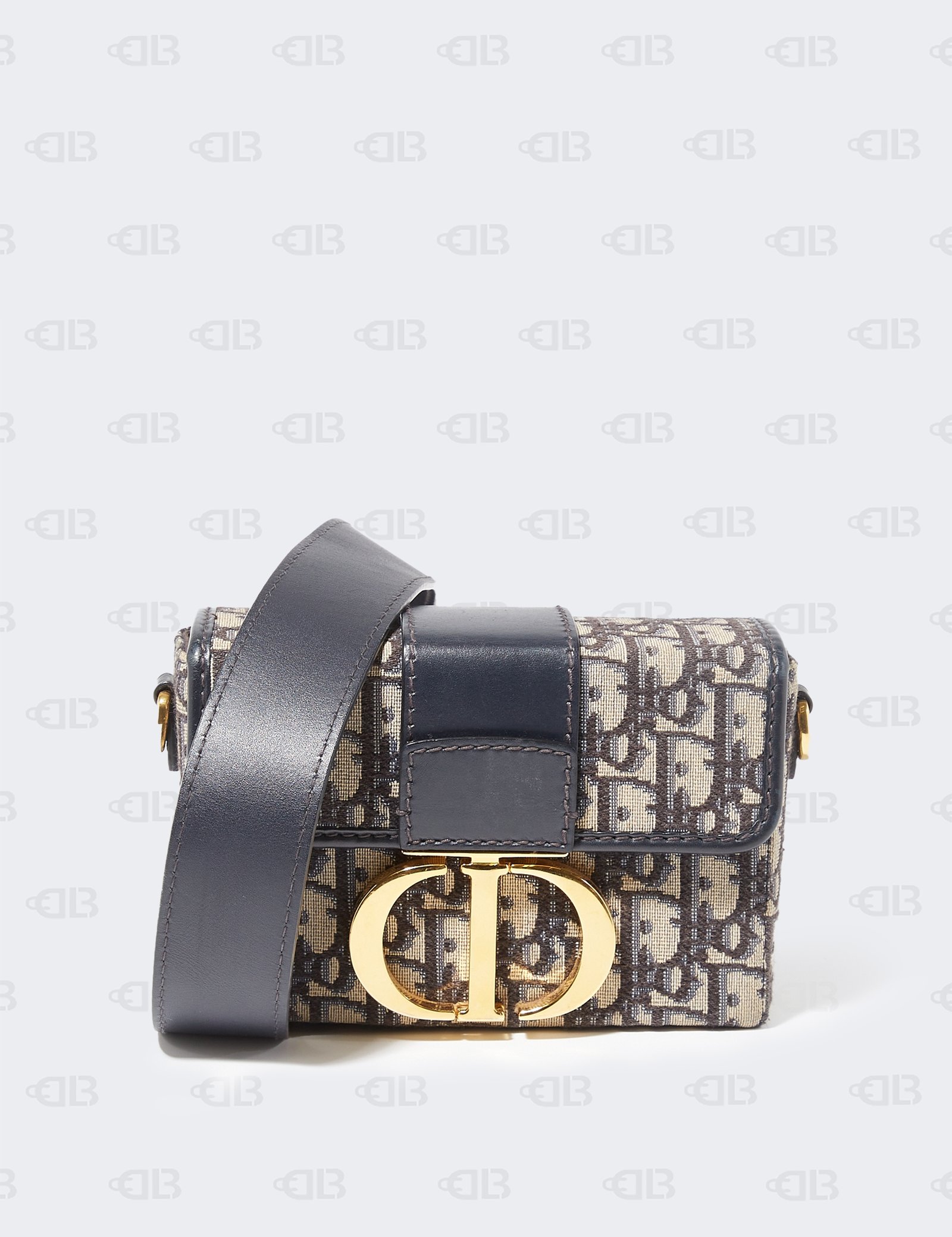 Christian Dior 30 Montaigne Box Bag Oblique Canvas Blue