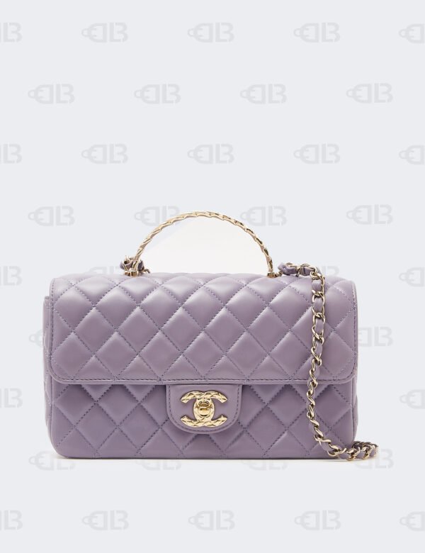Chanel Purple Medium Top Handle Flap Bag