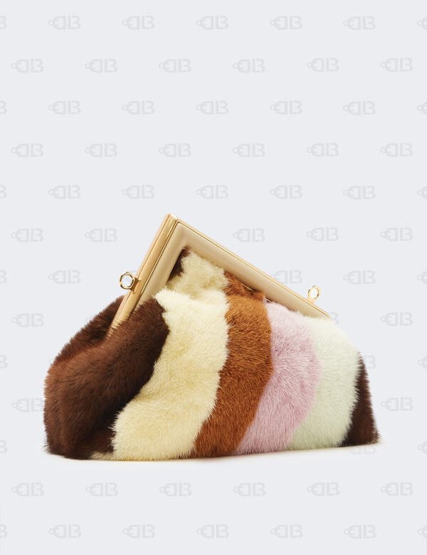 Fendi First Multicolor Fur Shoulder Bag