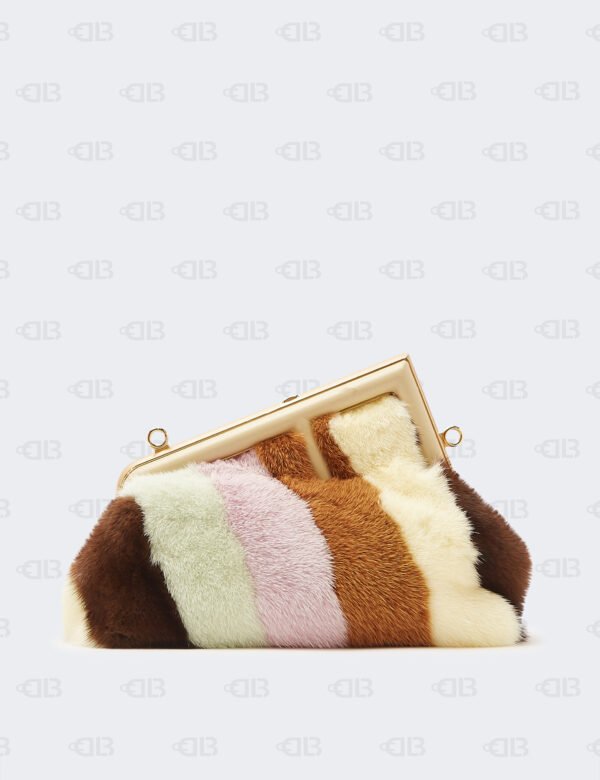 Fendi First Multicolor Fur Shoulder Bag