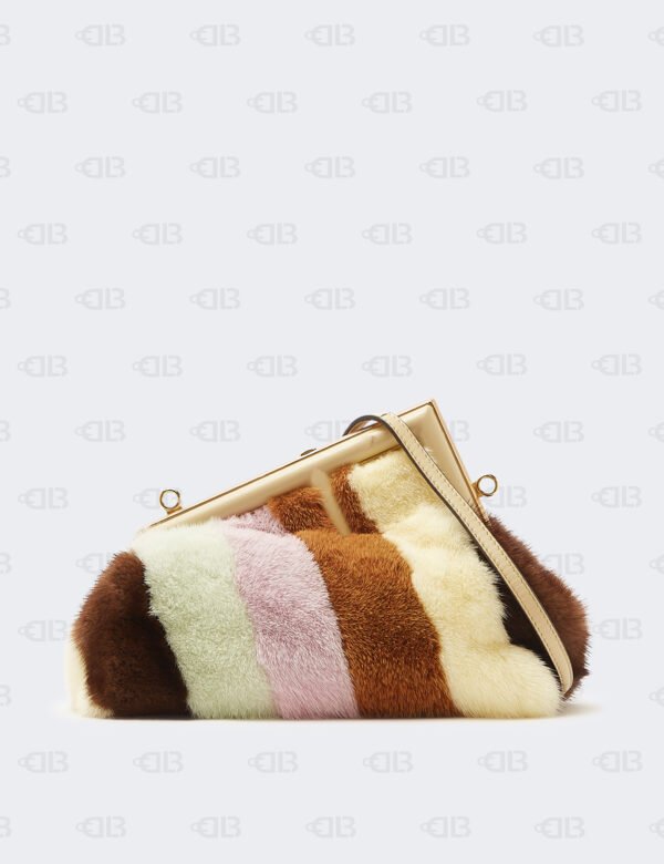 Fendi First Multicolor Fur Shoulder Bag
