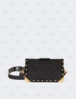 Fendi Black Leather Baguette Trunk Mini Crossbody Bag