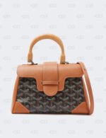 Goyard Brown Goyardine Coated Canvas and Leather Mini Saigon Top Handle Bag
