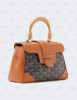 Goyard Brown Goyardine Coated Canvas and Leather Mini Saigon Top Handle Bag