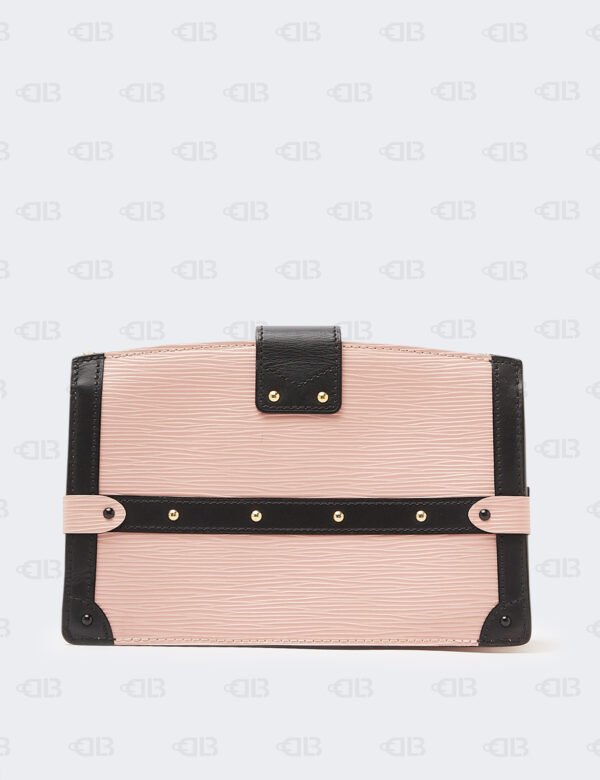 Louis Vuitton Rose Ballerine Epi Leather & Black Calfskin Leather Trunk Clutch