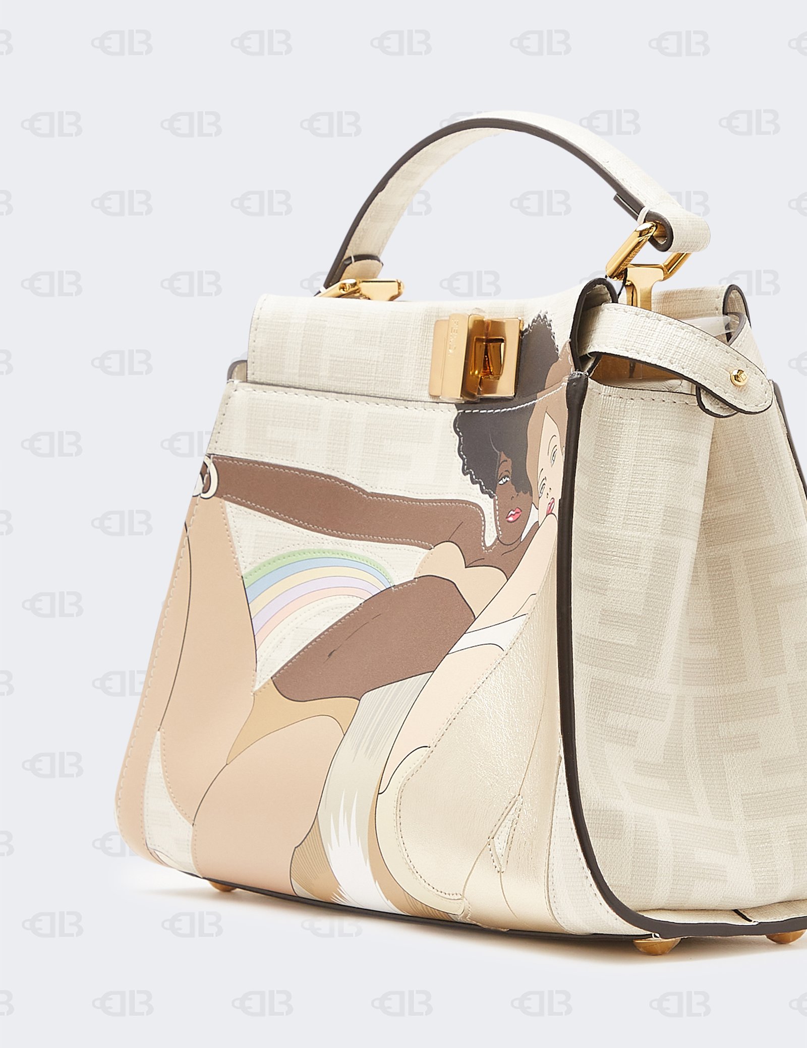 Fendi Shiny Nappa Petite Peekaboo I SEE U Satchel Violetta