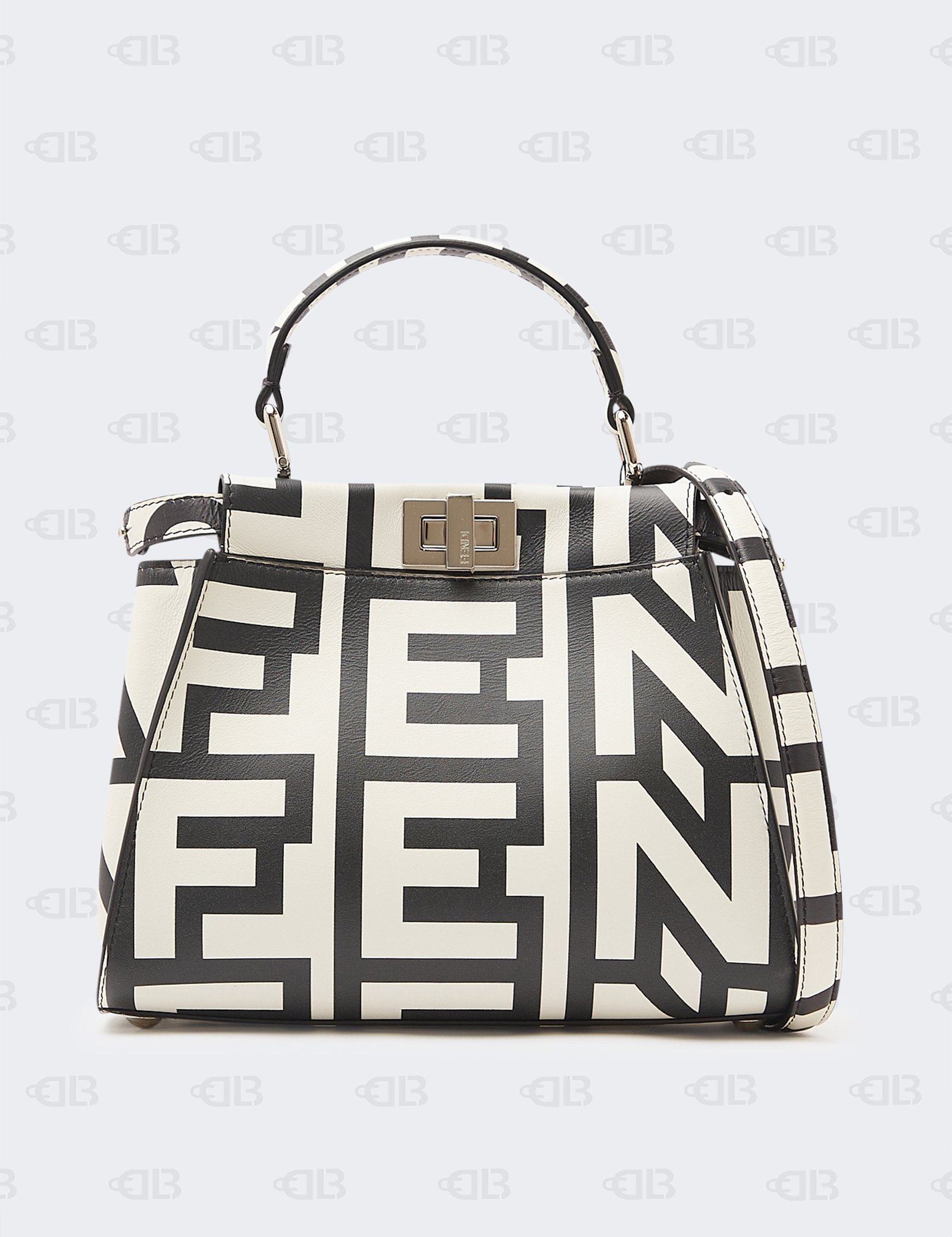 Fendi Peekaboo Marc Jacobs Collaboration Handbag Black White