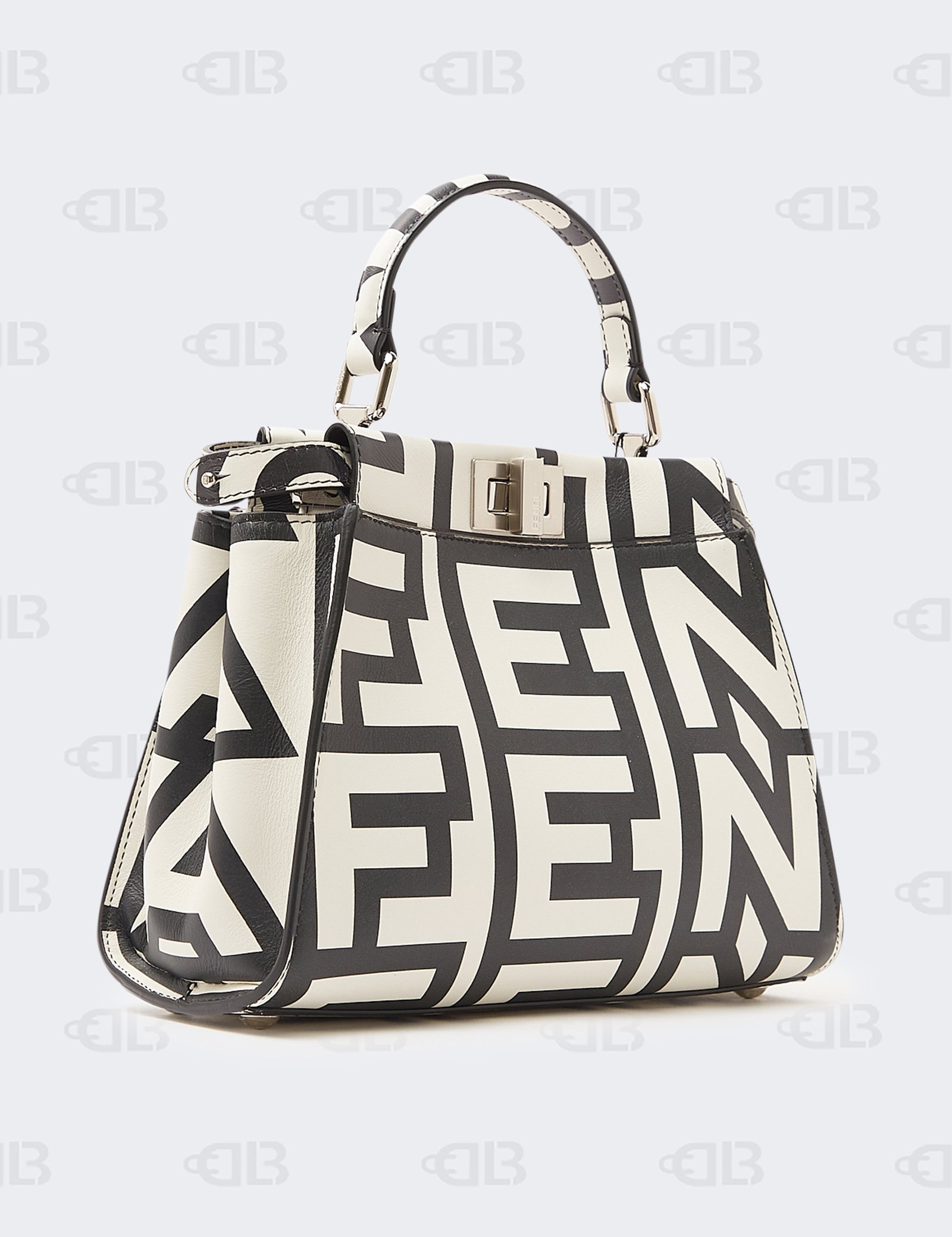 Fendi Peekaboo Marc Jacobs Collaboration Handbag Black White