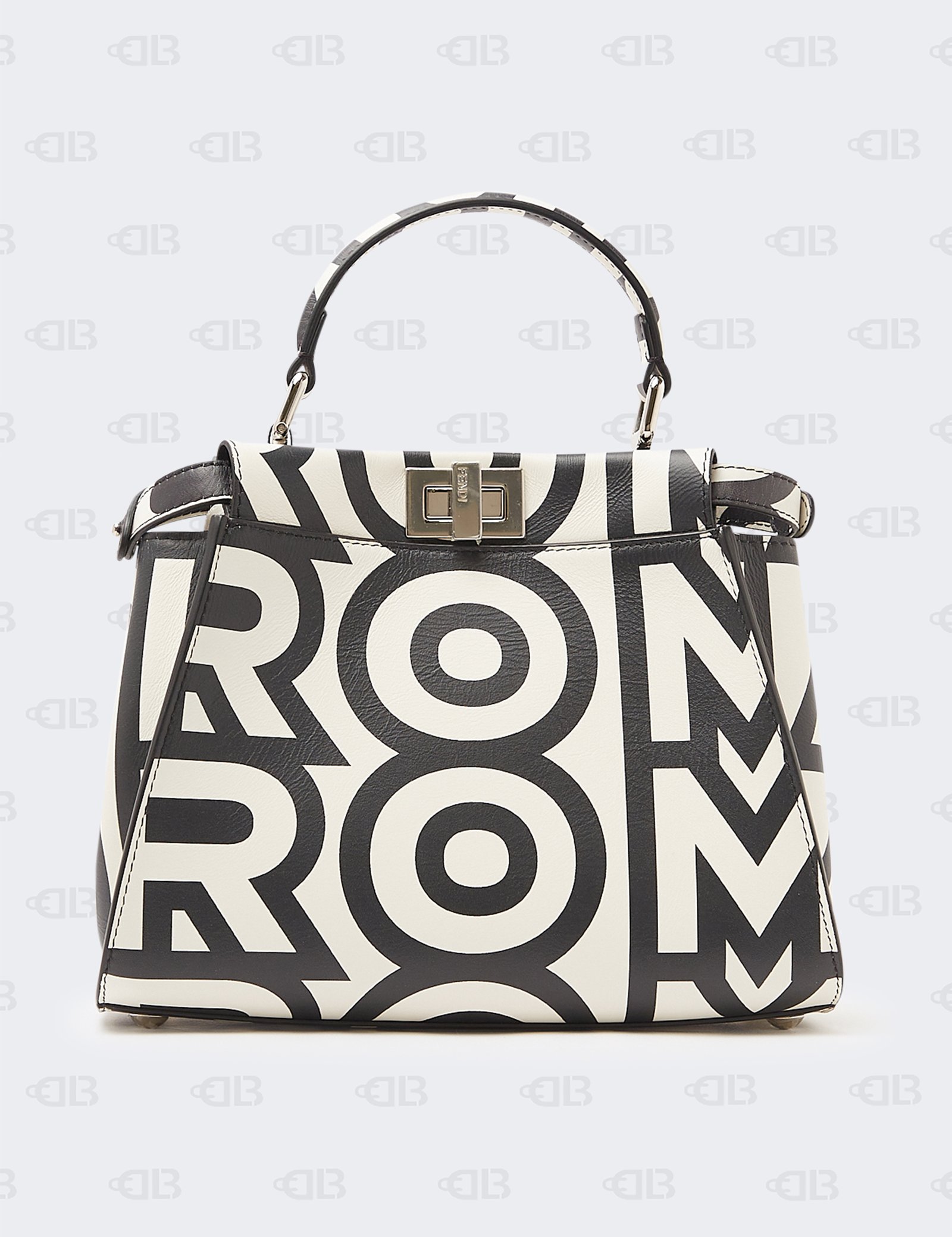 Fendi Peekaboo Marc Jacobs Collaboration Handbag Black White