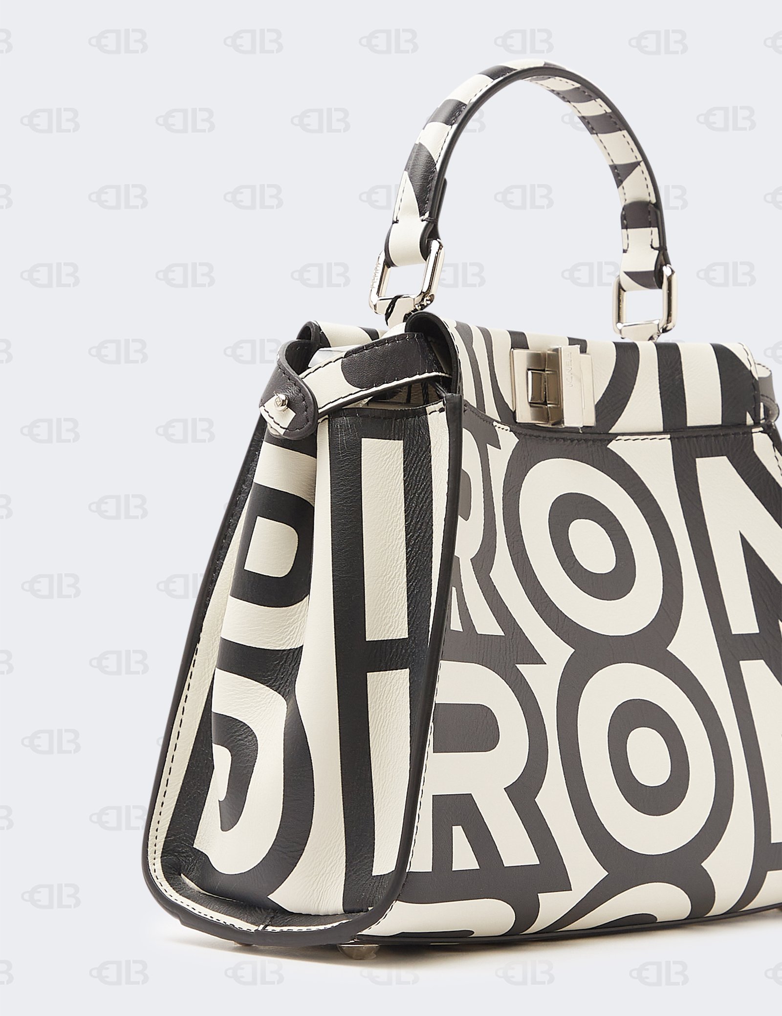 Fendi Peekaboo Marc Jacobs Collaboration Handbag Black White