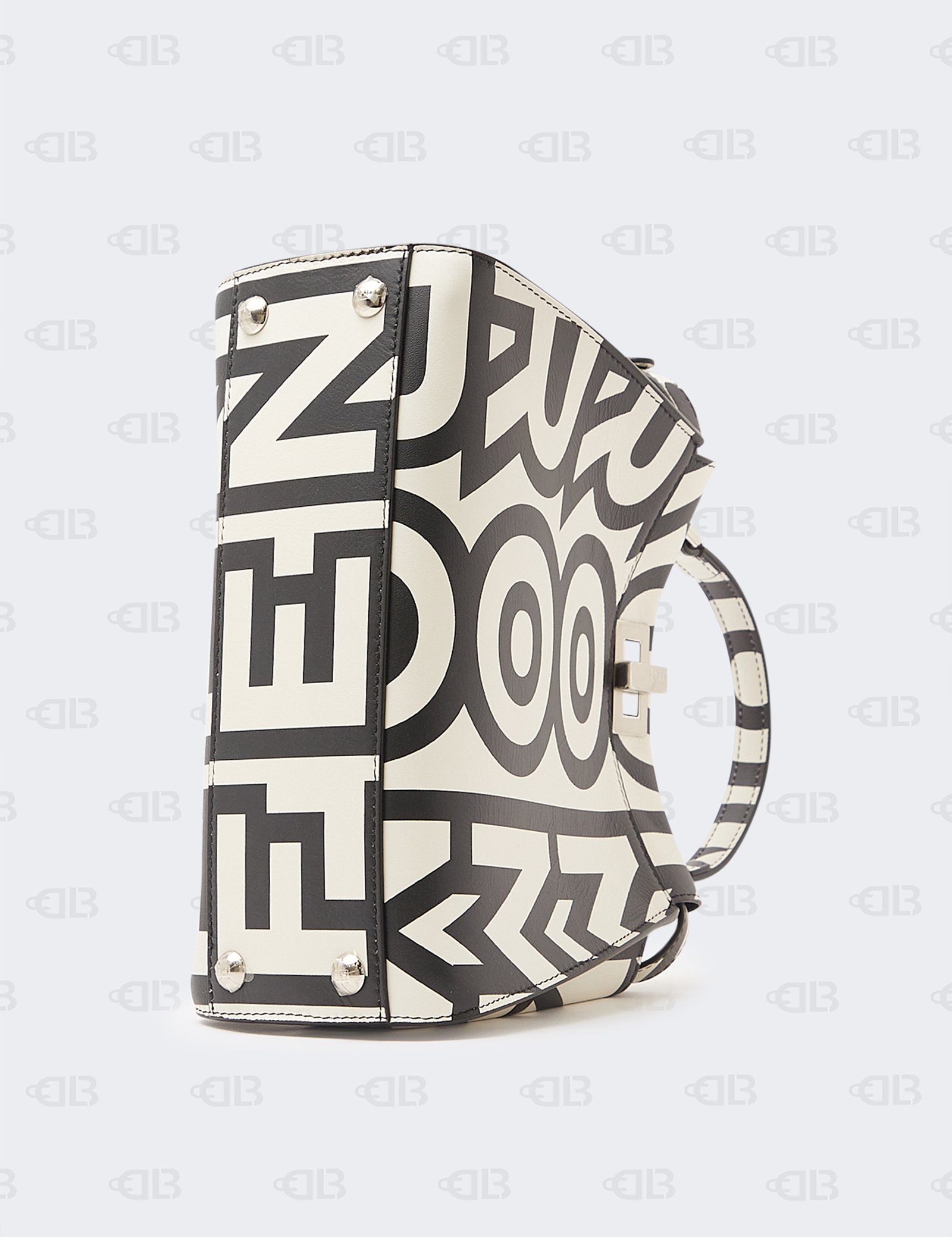 Fendi Peekaboo Marc Jacobs Collaboration Handbag Black White