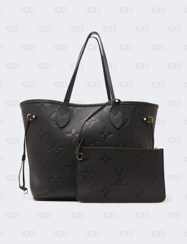 Louis Vuitton Black Monogram Empreinte Neverfull MM Tote Bag