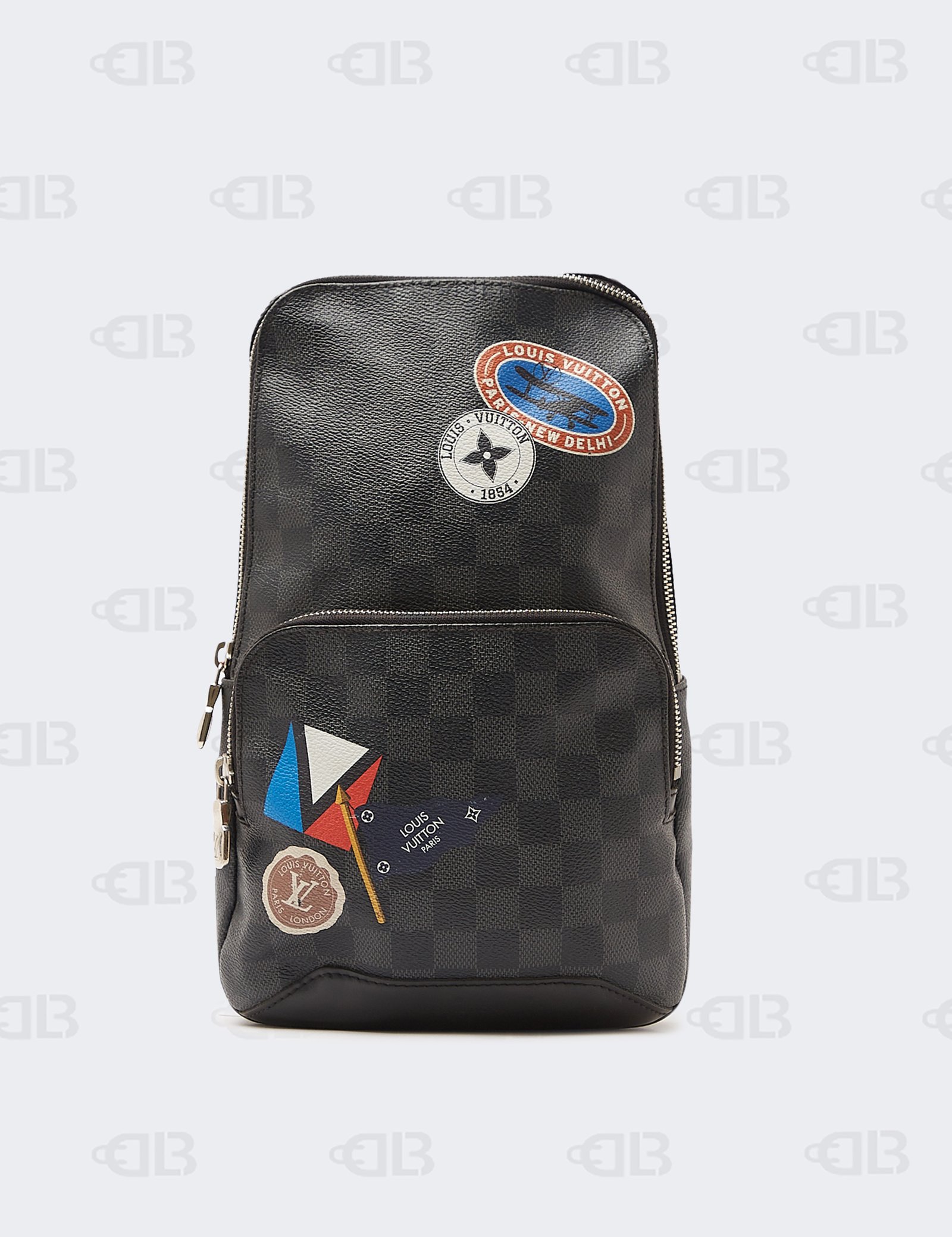 Louis Vuitton Black Damier Graphite LV League Avenue Sling