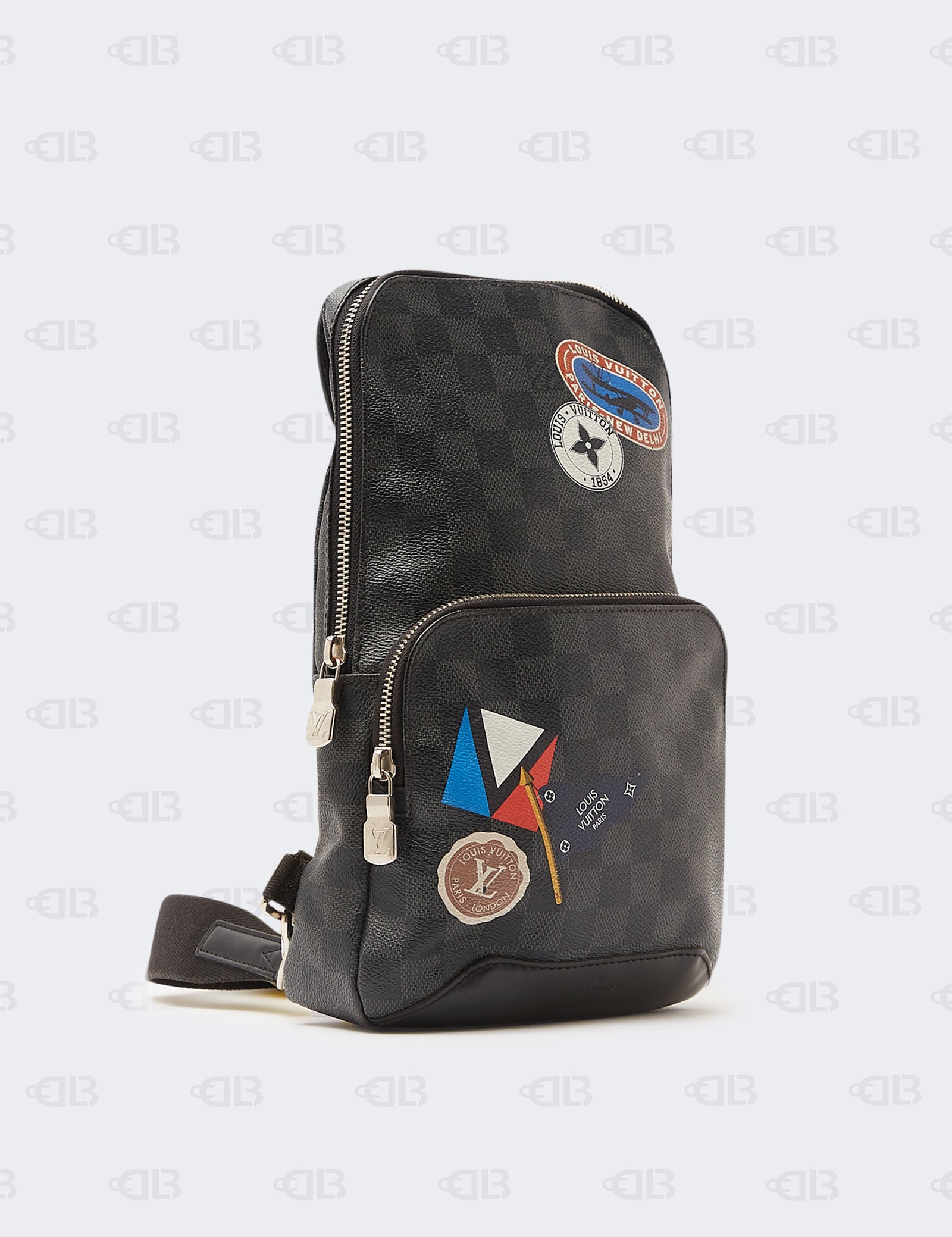 Louis Vuitton Black Damier Graphite LV League Avenue Sling