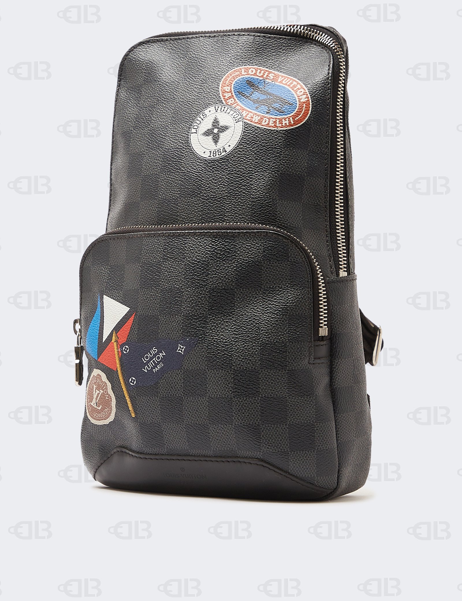 Louis Vuitton Black Damier Graphite LV League Avenue Sling