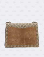 Gucci Beige GG Supreme Canvas And Suede Medium Dionysus Embellished Shoulder Bag