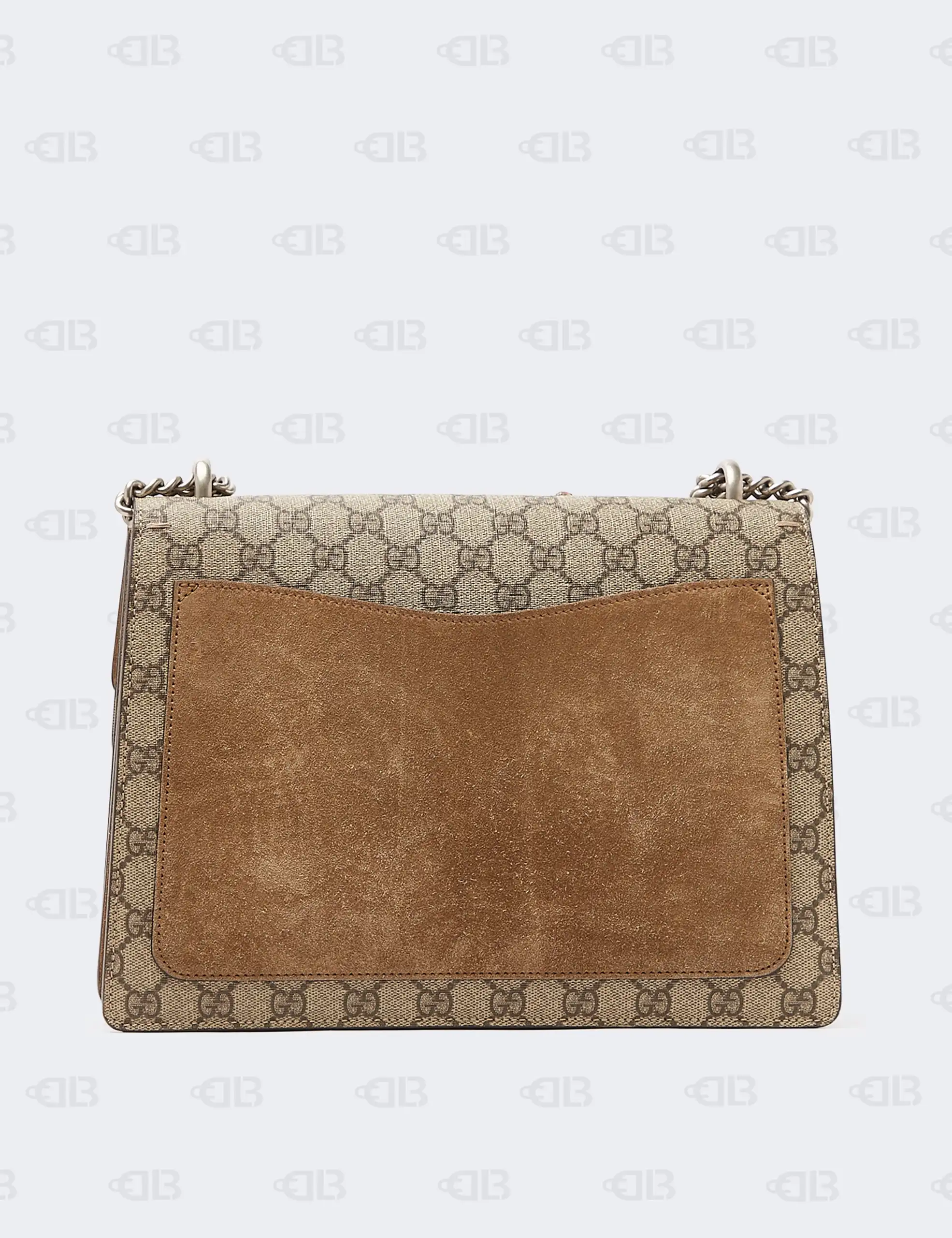 Gucci Beige GG Supreme Canvas And Suede Medium Dionysus Embellished Shoulder Bag