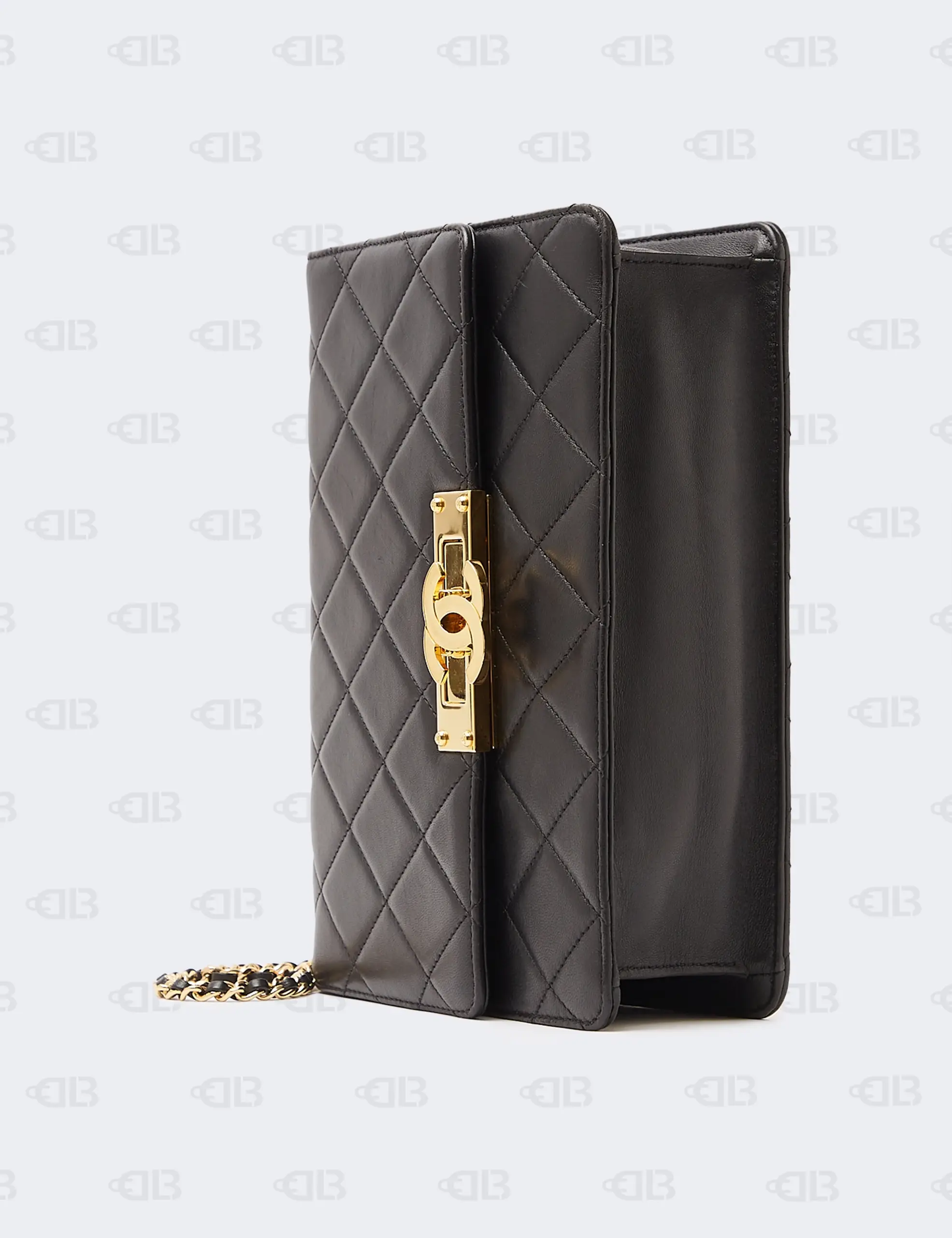 Chanel Black Quilted Leather Medium Golden Class Flap Bag