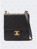 Chanel Crystal Pearl Black Flap Bag