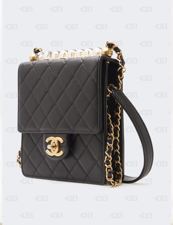 Chanel Crystal Pearl Black Flap Bag