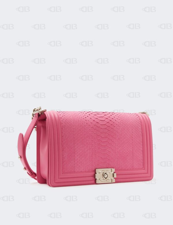 Chanel Snakeskin Medium Boy Flap Pink