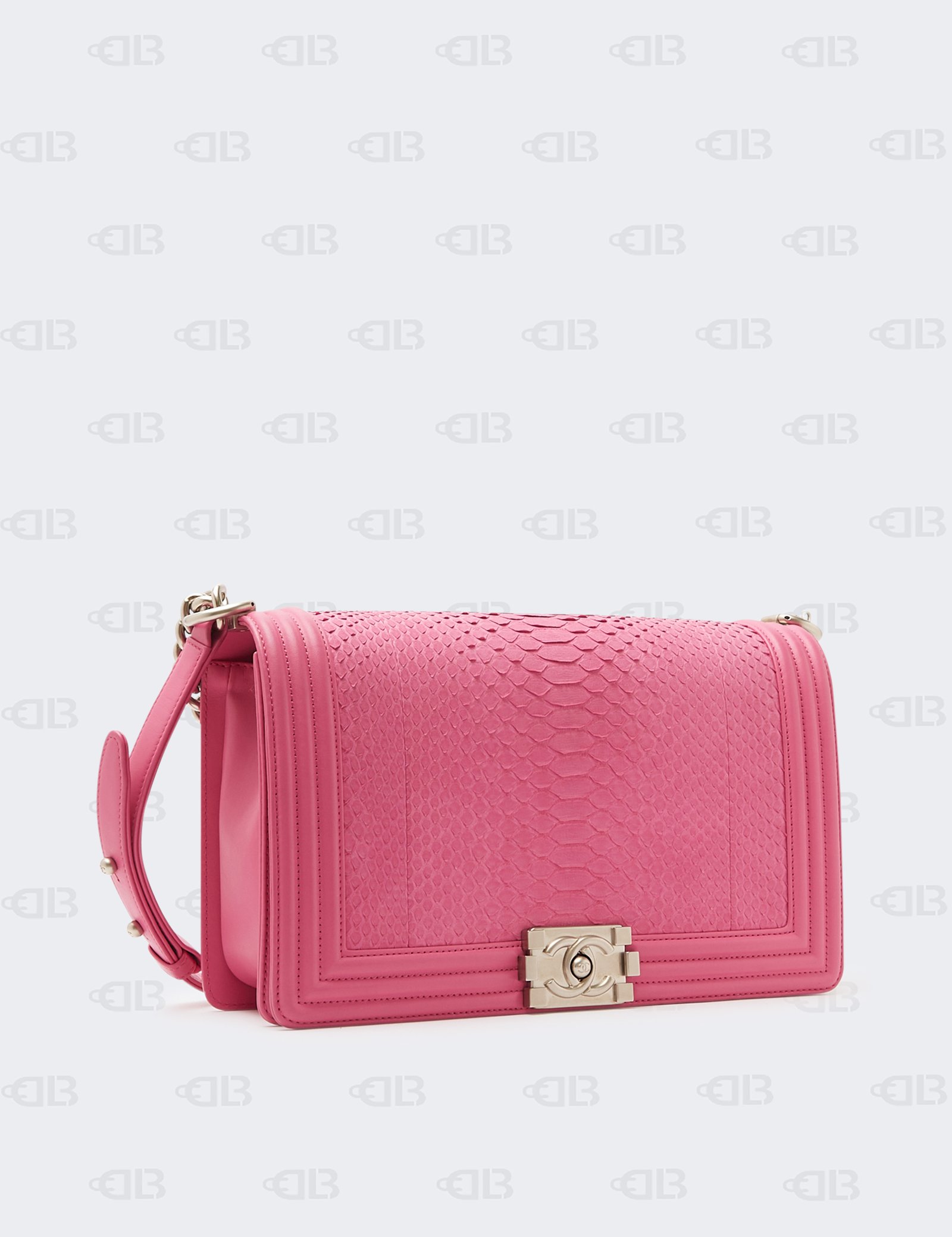 Chanel Snakeskin Medium Boy Flap Pink