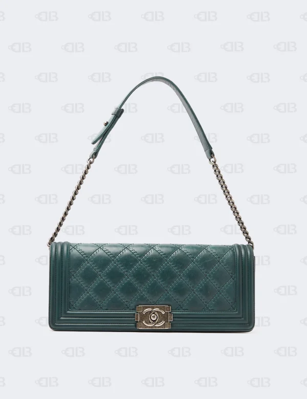 Chanel Boy Flap Green Quilted Shoulder Bag