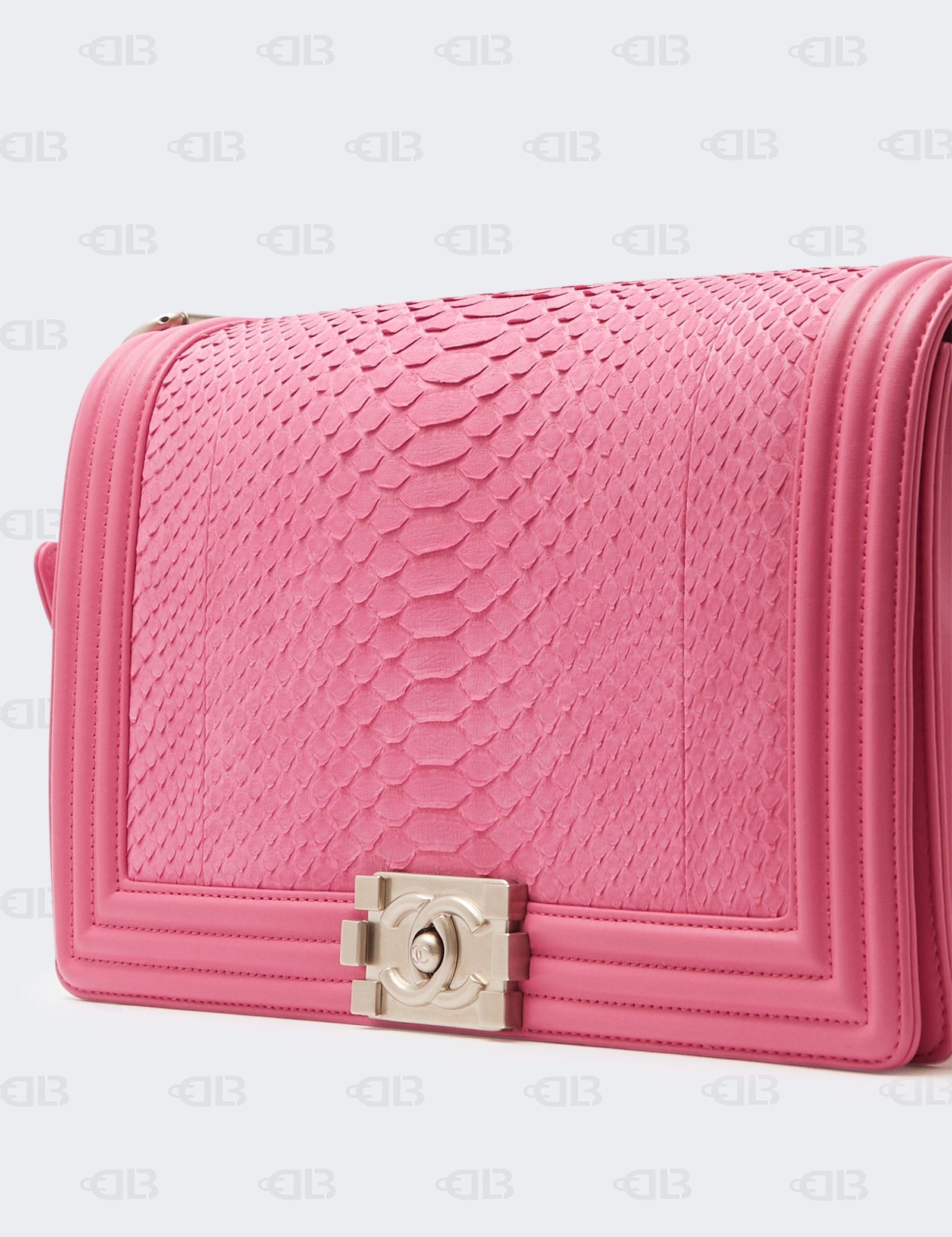 Chanel Snakeskin Medium Boy Flap Pink