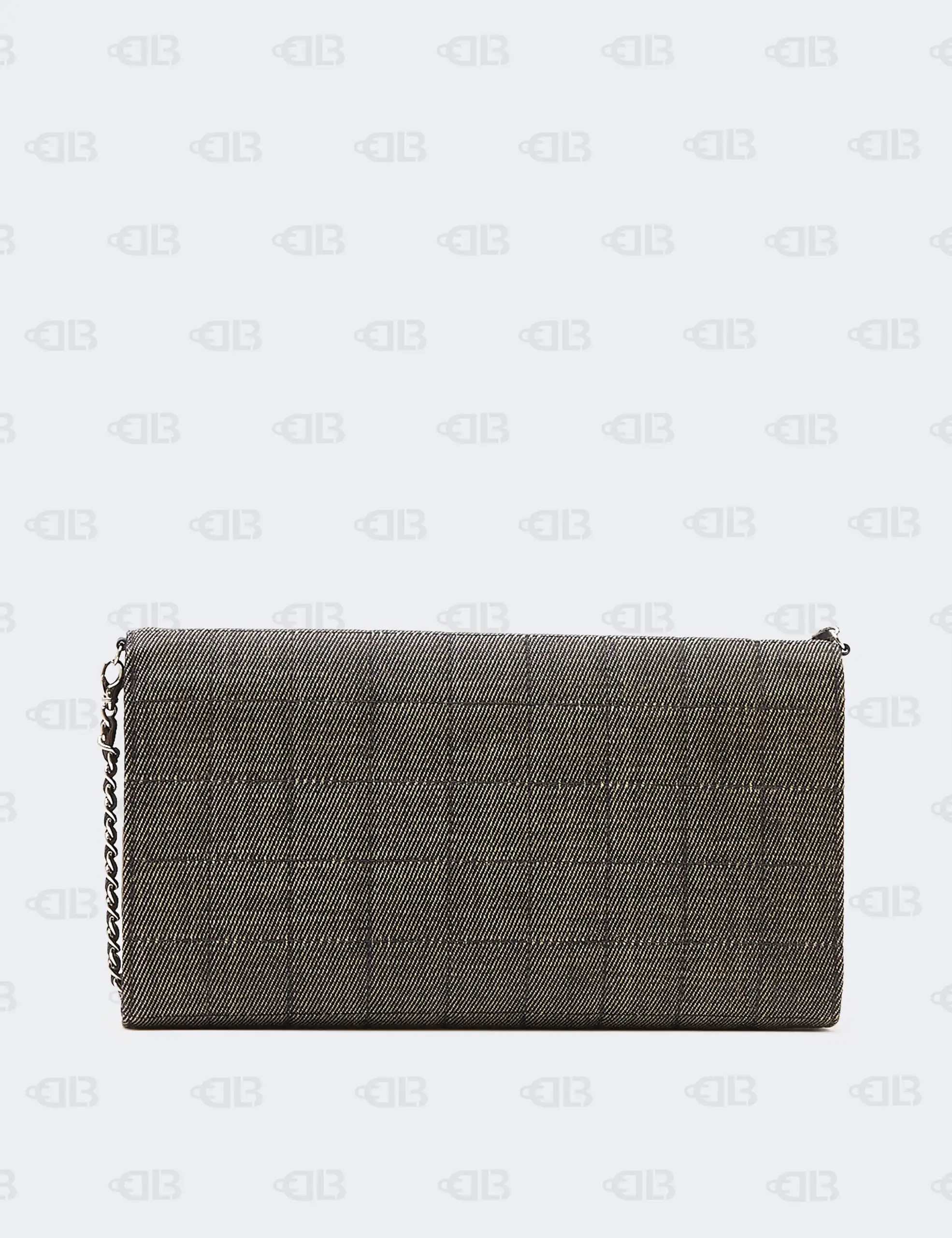 Chanel Grey Denim CC Choco Bar Chain Flap Shoulder Bag