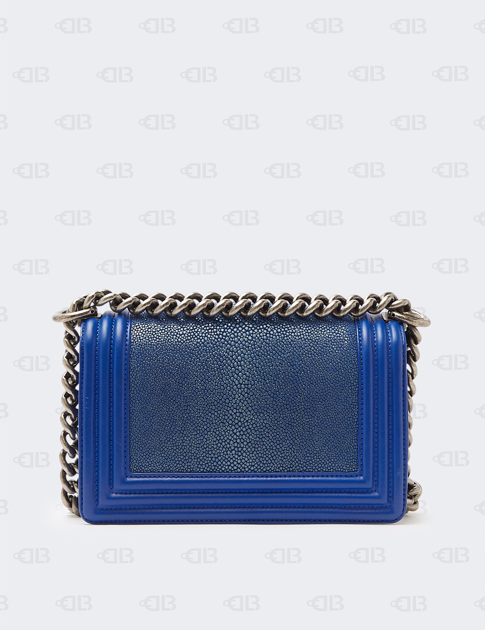 Chanel Boy Galuchat Chain Shoulder Bag Blue