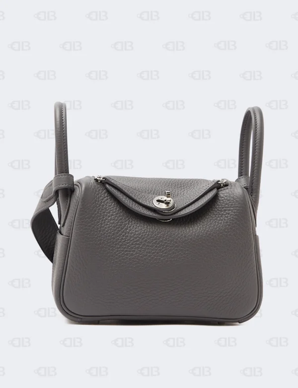 Hermes Ardoise Taurillon Clemence Lindy Mini Bag
