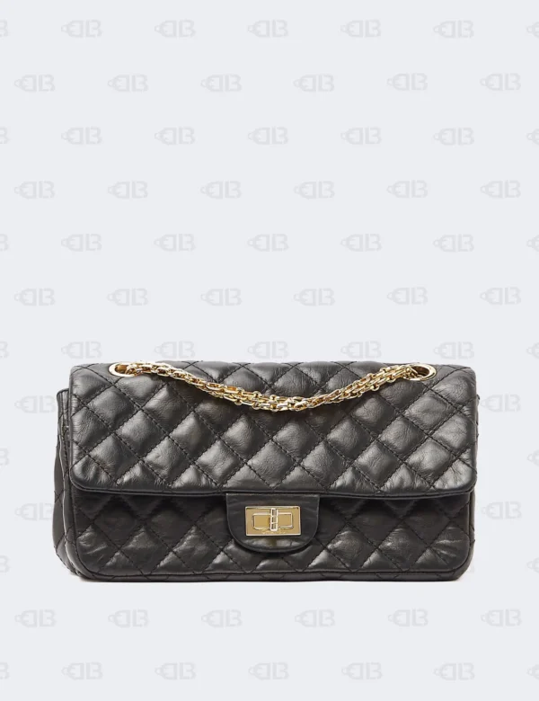 Chanel 2.55 Reissue In Black Crinkled Calfskin Leather