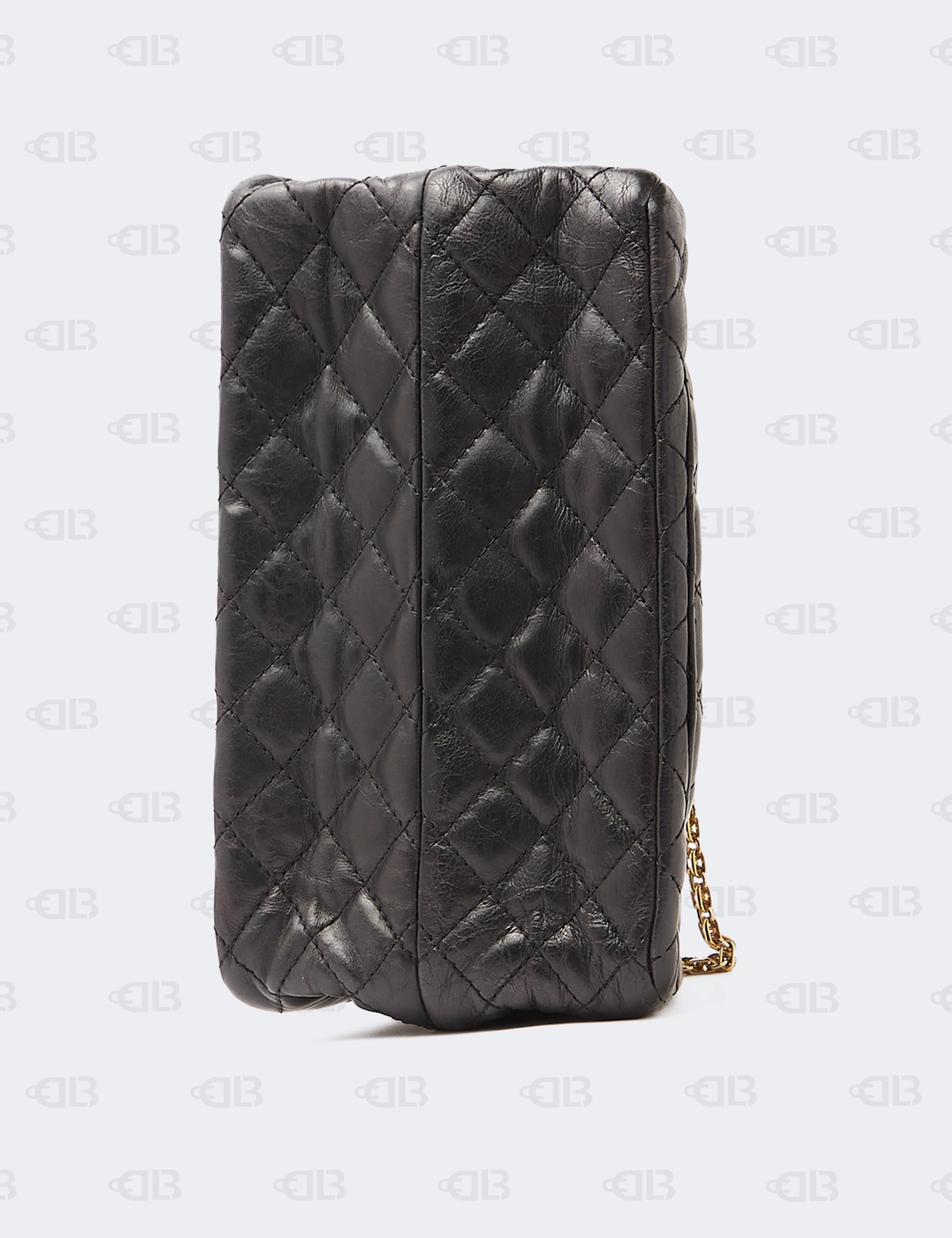 Chanel Black Quilted Aged Leather Reissue 2.55 Pearl Embellished Classic 225 Flap Bag