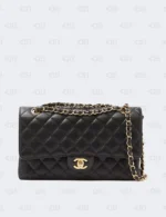 Chanel Black Caviar Leather Classic Double Flap Medium Bag