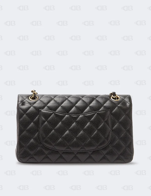 Chanel Black Caviar Leather Classic Double Flap Medium Bag