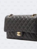 Chanel Black Caviar Leather Classic Double Flap Medium Bag