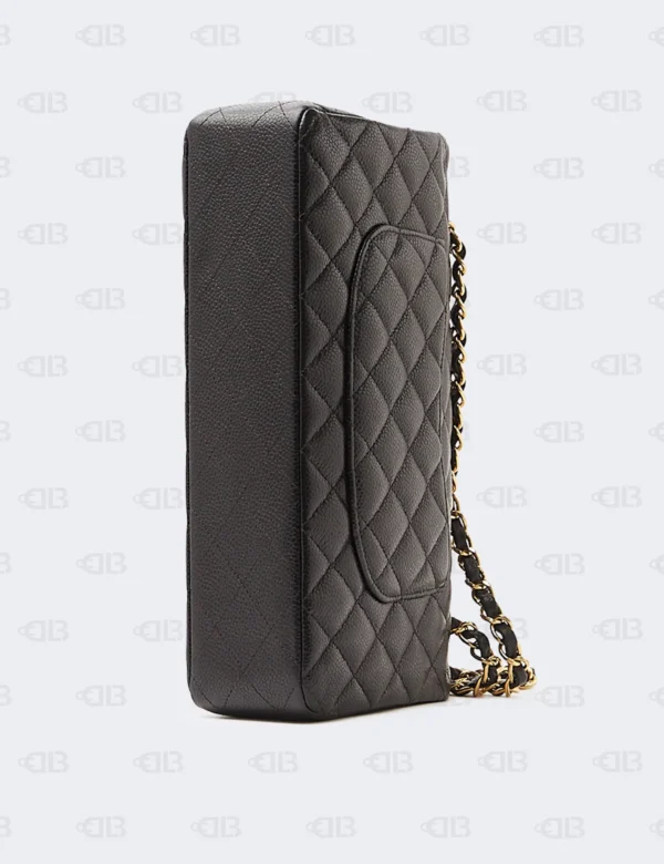Chanel Black Caviar Leather Classic Double Flap Medium Bag