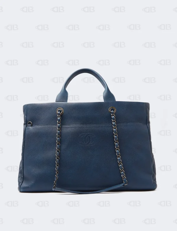 Chanel Blue Coco Break Caviar Shopping Bag