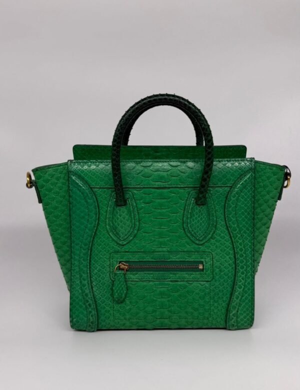 Celine Green Python Nano Luggage Tote Bag