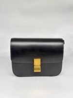 Celine Black Classic Box Medium Leather Bag