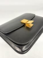Celine Black Classic Box Medium Leather Bag